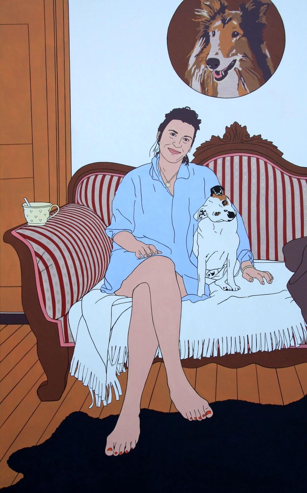 Das Bild Andrea und Pius auf der Couch aus dem Projekt People with their dogs.