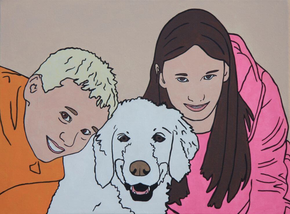 Das Bild Jonas, Alina und Amelie aus dem Projekt People with their dogs.